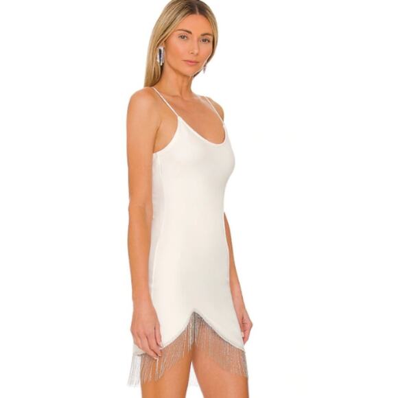 superdown Elaine Fringe Dress in White NWT Size Small - Picture 3 of 4